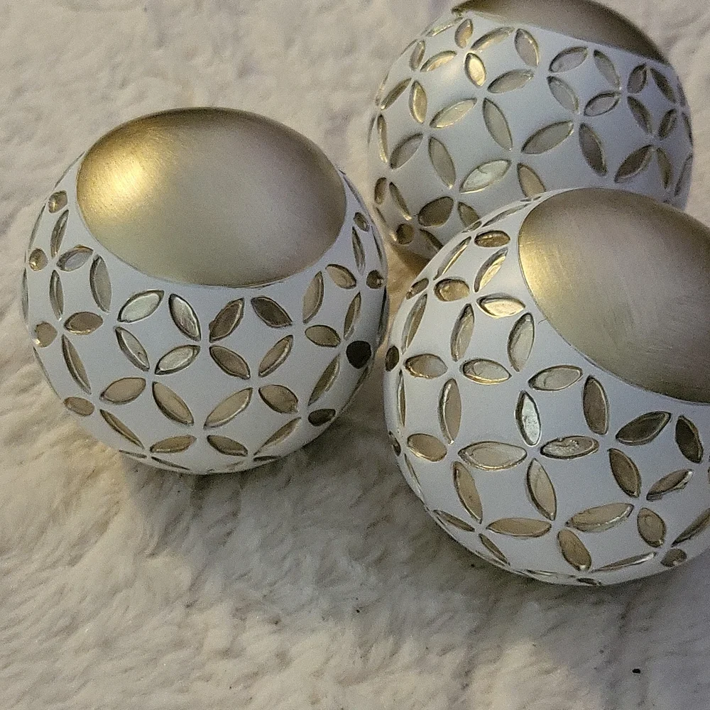 NWOT Creativescenst Schonwek Diamond Lattice Decorative Orbs Set of 3 OS - Picture 5 of 6